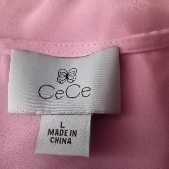 CeCe from Nordstrom Sleeveless Blouse, Ruffled, V-Neck, Asymmetrical,Lavender, L - Picture 2 of 7